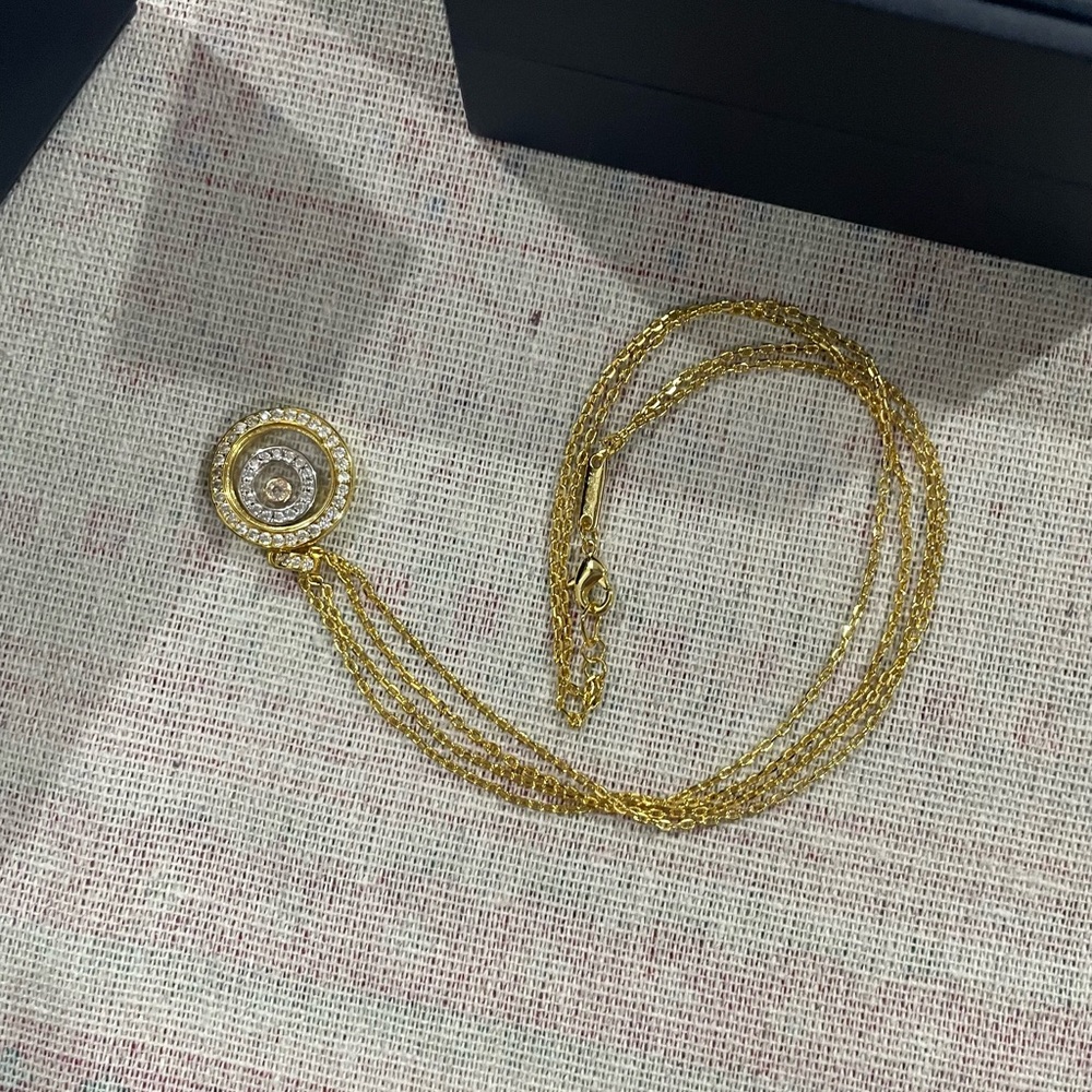 Chopard Gold and Crystal Circular Pendant Necklace - Picture 13 of 14